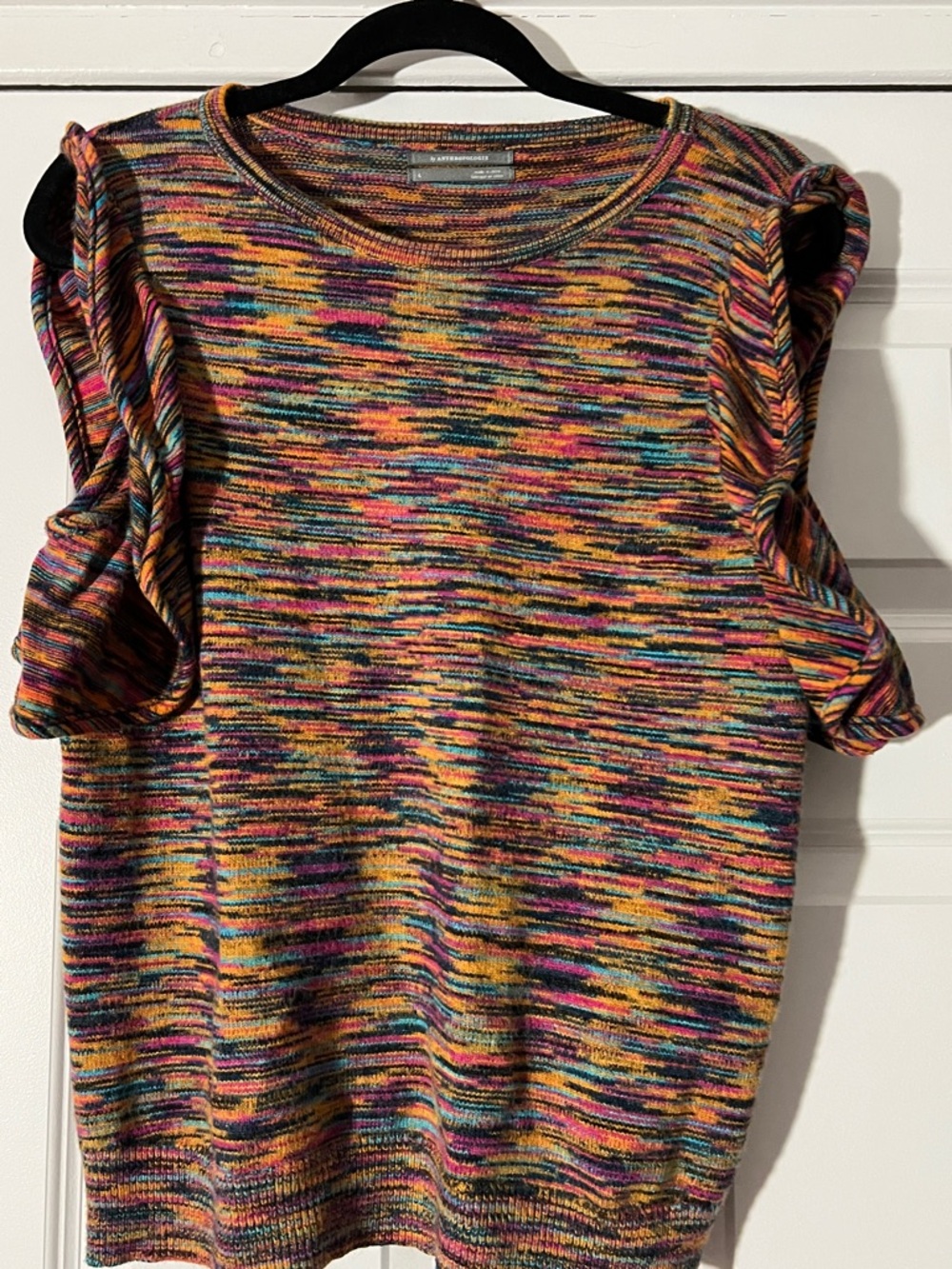 Anthropologie Multicolor Ruffle-Sleeve Knit Tank
